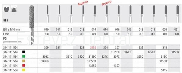 FRESAS INT 315S RA 881-014 x6