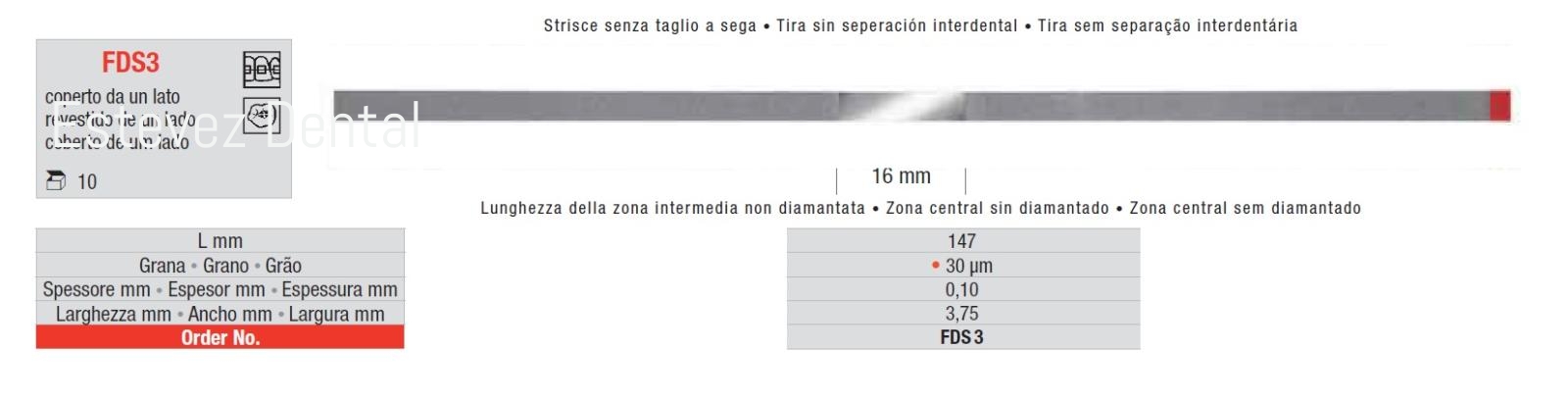 TIRAS PULIR EDENTA FDS-3 ROJA