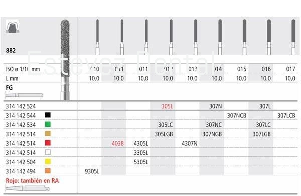 FRESAS INT 4305L FG 882-011 x6